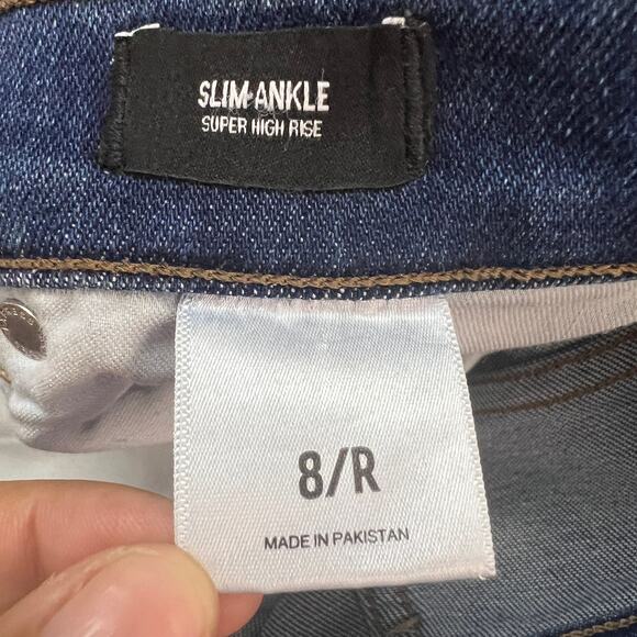 Express Women’s Slim Ankle Super High Rise Jeans Blue Denim Size 8R - Picture 9 of 10